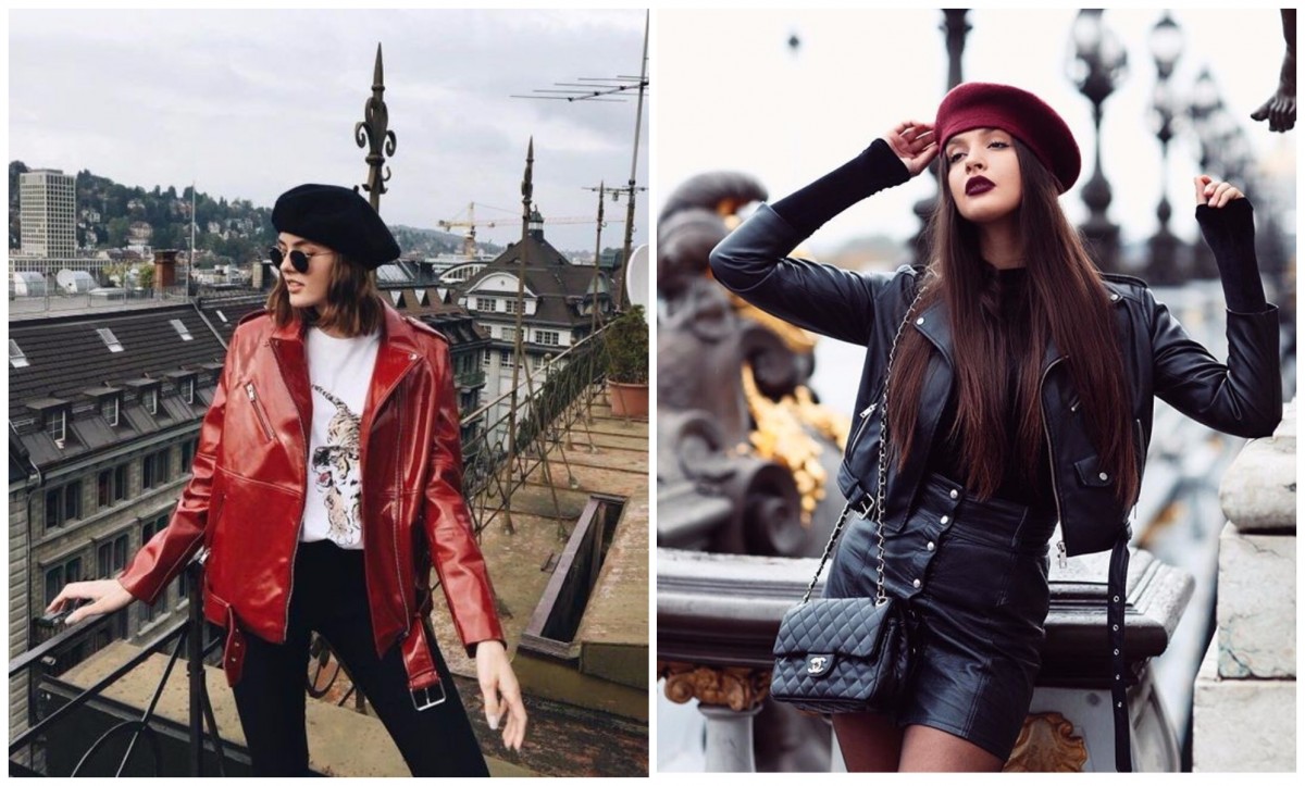 leather with beret