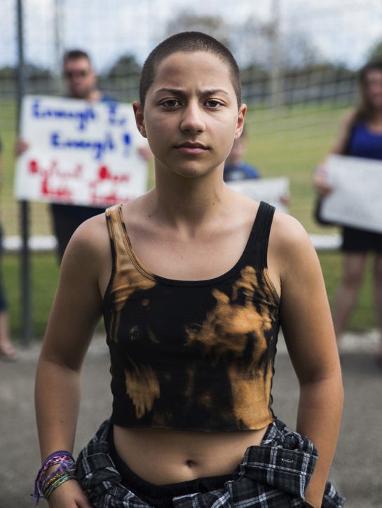 Emma Gonzalez 年僅18歲，是槍擊案的倖存者之一。